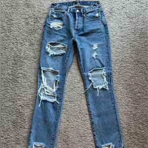 Fashion Nova Distressed Blue Jeans